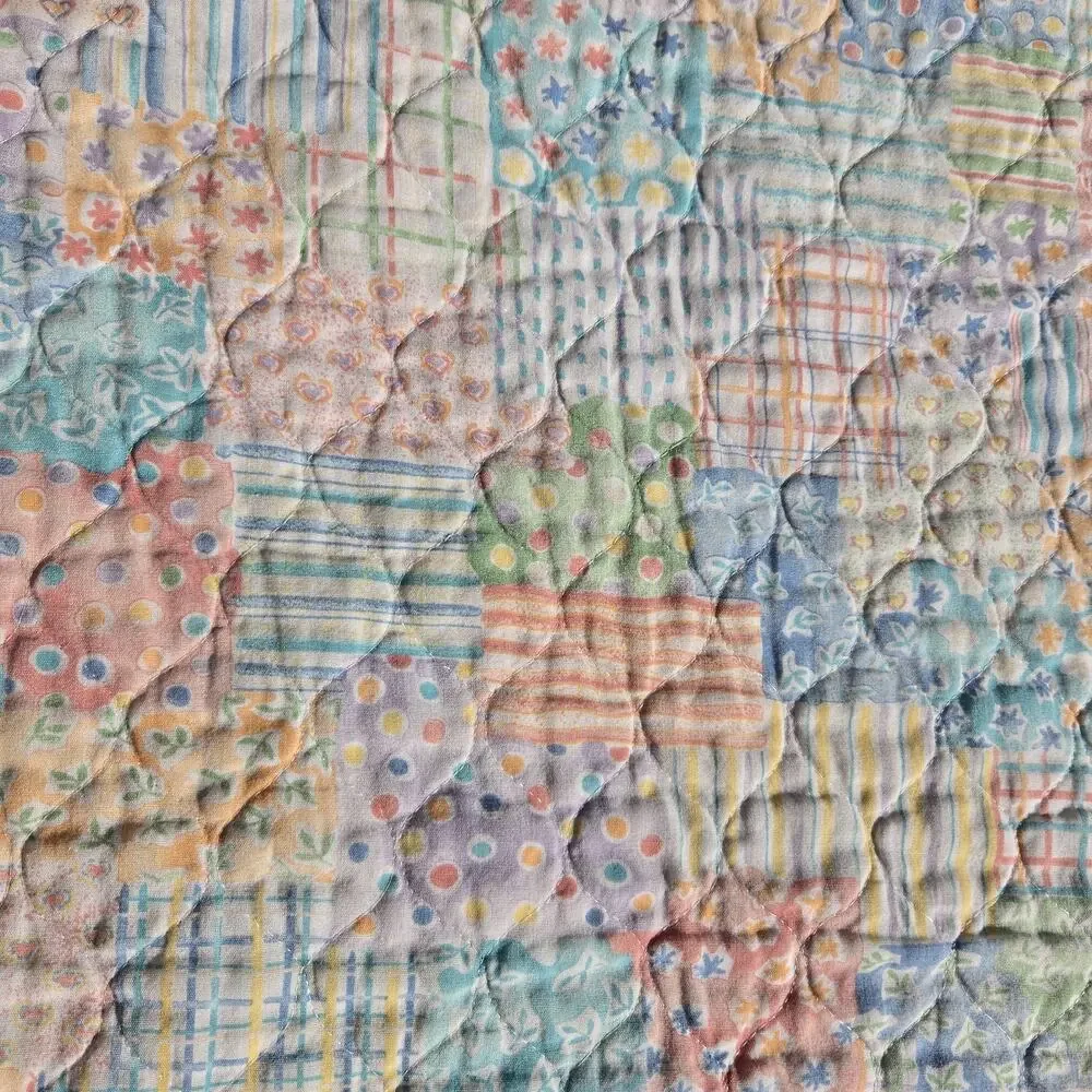 Vintage Baby Quilt‎ Soft Pastel Colors Nursery Cottagecore Approx. 42